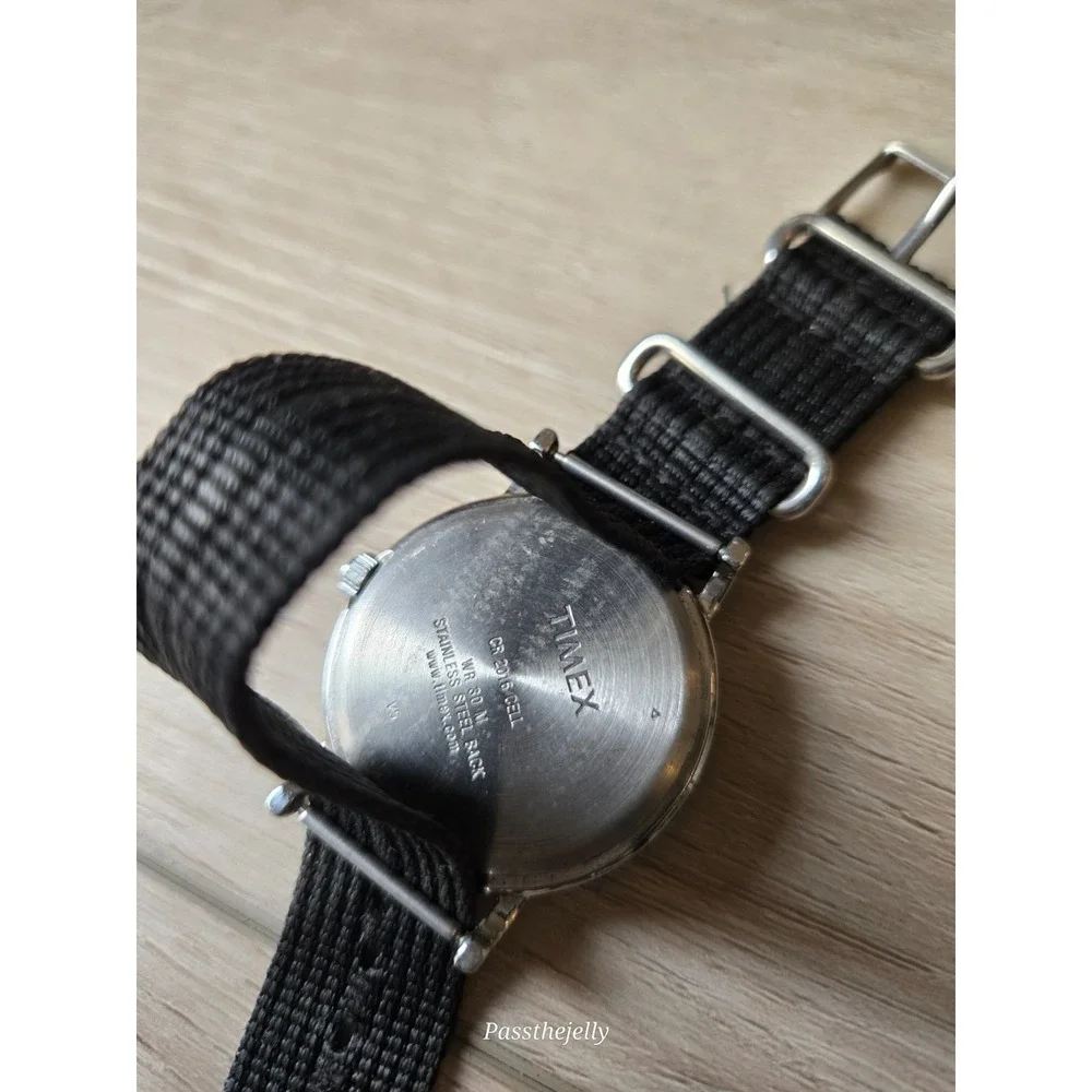 Timex Watch Mens Expedition Field Black Dial WR50M Quartz Silver Case